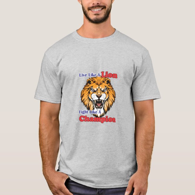T-shirt L'esthétique audacieuse d'un lion rugissant (Devant)