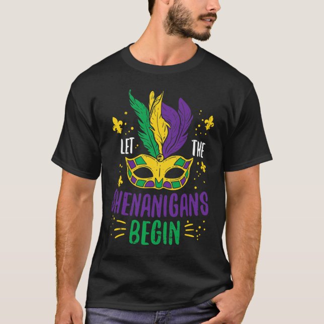 T-shirt Let The Shenanigans Begin Jester Funny Mardi Gras  (Devant)