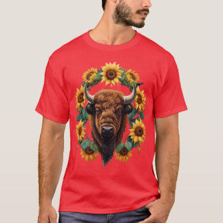 T-shirt L'État Tournesol Du Kansas v2 Design Sans Faille