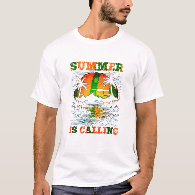 T-shirt L'été appelle Sunset Island (Devant)