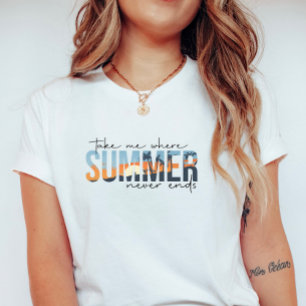 T-shirt L'été tropical ne finit jamais ; coucher de soleil
