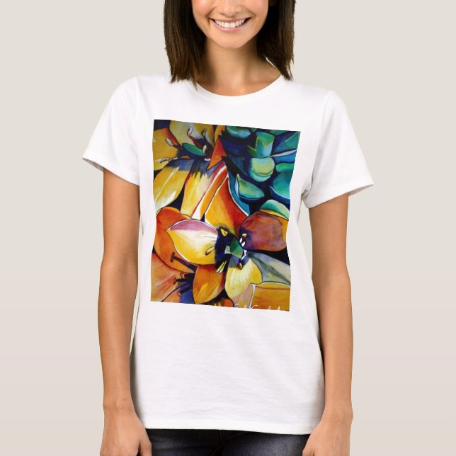 T-shirt L'étoile jaune de Bethléem l'aquarelle de fleurs (Devant)