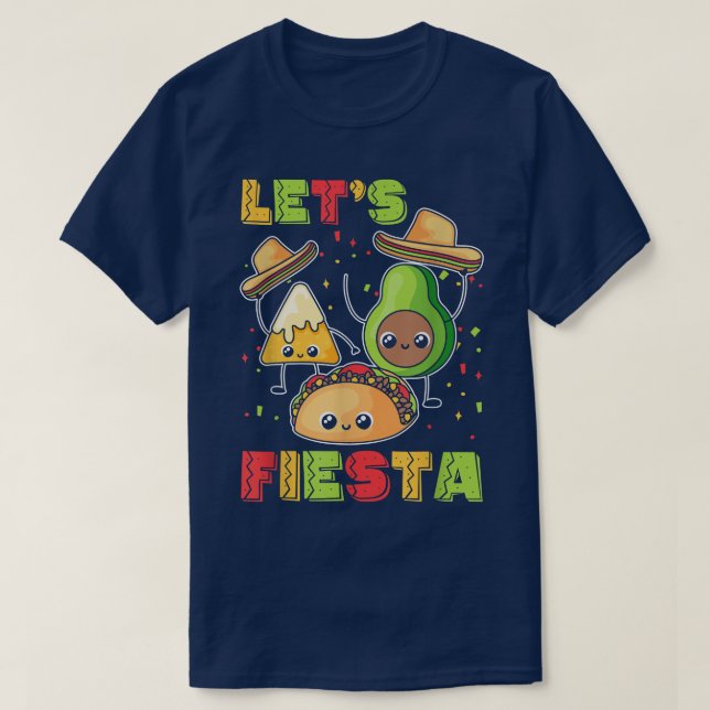 T-shirt Lets Fiesta Avocado Et Tacos Cinco De Mayo Meican (Design devant)