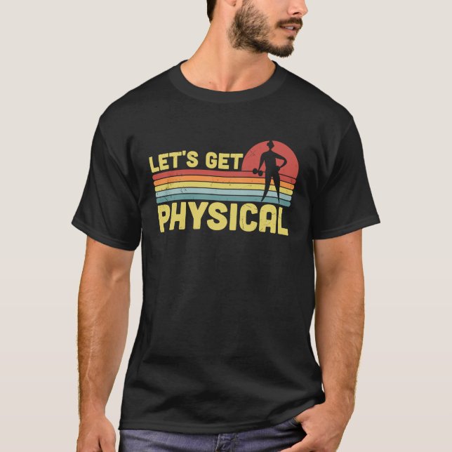 T-shirt Lets Get Physical Workout Gym Totally Rad 80'S (Devant)