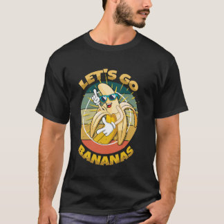T-shirt Let's Go Bananas Kawaii Yellow Banana Meme Love Ba