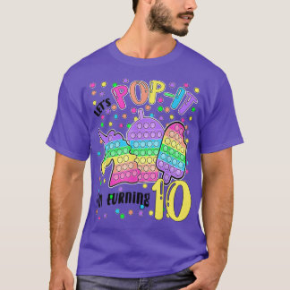 T-shirt Let's Popit I'm 10 Colorful 10th Birthday