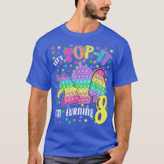 T-shirt Let's Popit J'ai 8 ans coloré 8e anniversaire Gi