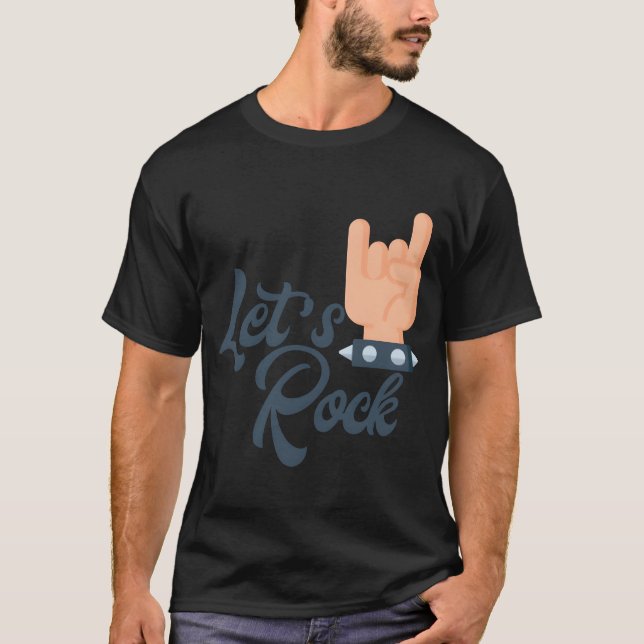 T-shirt Lets Rock vintage (Devant)