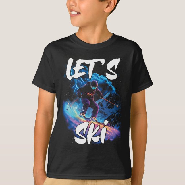 T-shirt Lets Ski alpin Gear Ski d'hiver Ski d'hiver G (Devant)
