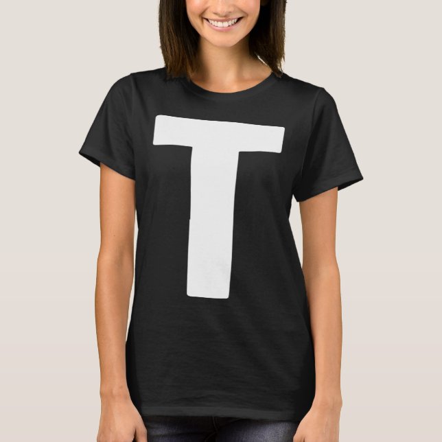 T-shirt Letter big and bold white (Devant)