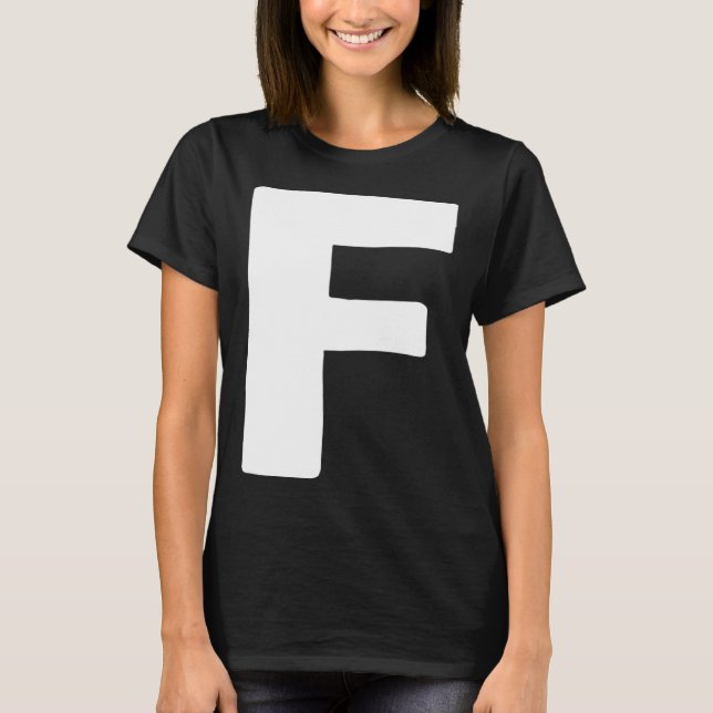 T-shirt Letter F big and bold white (Devant)