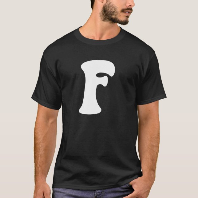 T-shirt Letter F Capital Alphabet Team Groups Costume Matc (Devant)