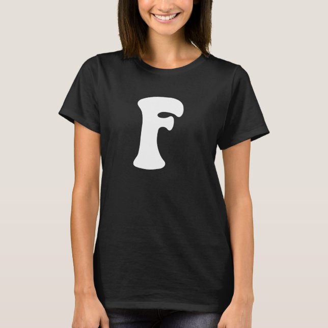 T-shirt Letter F Capital Alphabet Team Groups Costume Matc (Devant)