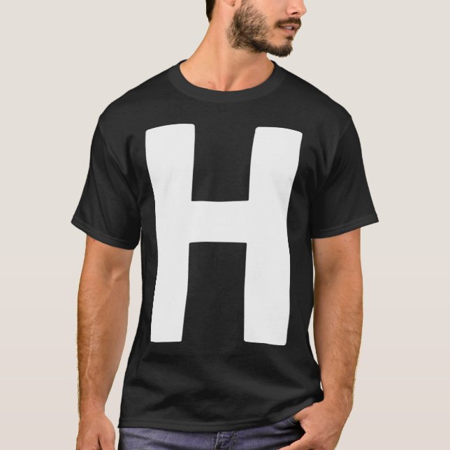 T-shirt Letter H big and bold white (Devant)