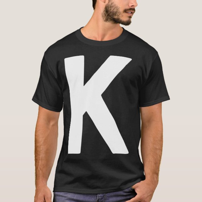 T-shirt Letter K big and bold white (Devant)