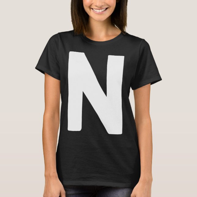 T-shirt Letter N big and bold white (Devant)
