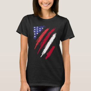 T-shirt Lettonie American Grosse Drapeau USA Patriot Herit