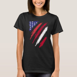 T-shirt Lettonie American Grosse Drapeau USA Patriot Herit