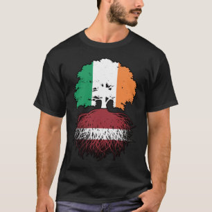 T-shirt Lettonie Drapeau des racines d'arbre de l'Irlande