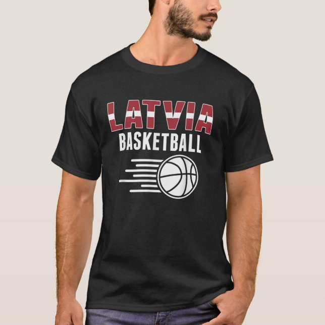 T-shirt Lettonie Fans de basket Jersey Drapeau letton Spor (Devant)