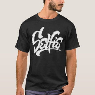 T-shirt Lettrage d'art de rue de Selfie de graffiti de