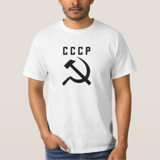T-shirt Lettrage noir de CCCP, marteau d'atterrisseur et