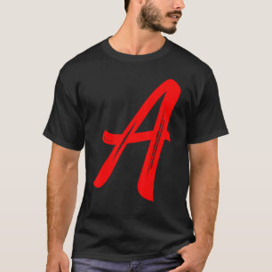 T-shirt Lettre A Alphabet Grand Rouge Graphique Initial