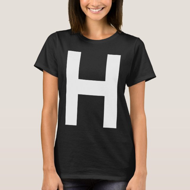 T-shirt LETTRE Alphabet H coque supérieur majuscule (Devant)