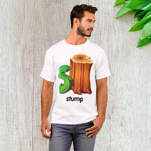 T-shirt Lettre alphabet S Arbre S Amusant Arbre Stump Art