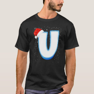T-shirt Lettre alphabétique U Snowy Capital Christmas Mono