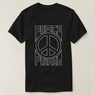 T-shirt Lettre avec contour blanc « Paix s'il vous plaît »
