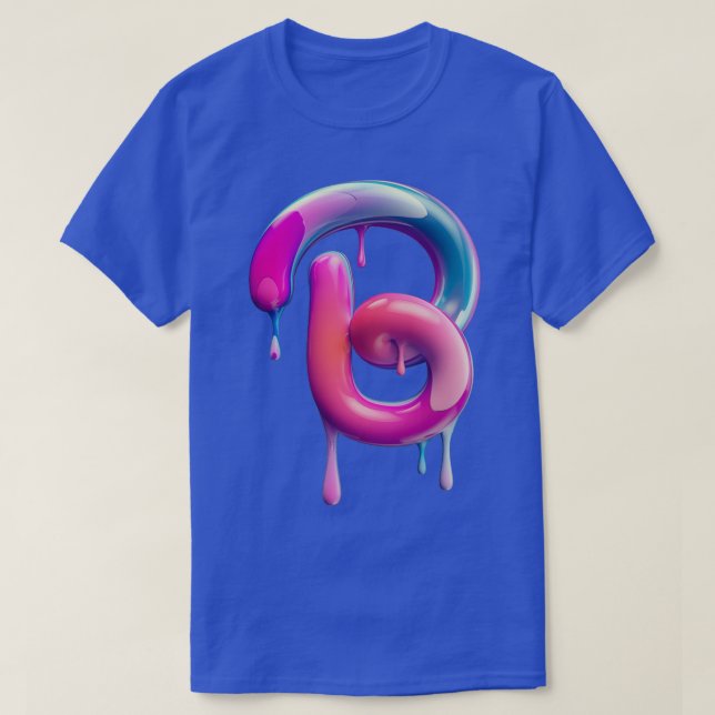 T-shirt lettre b graffiti crème de fusion (Design devant)