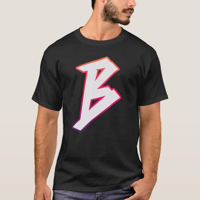 T-shirt Lettre B Graffiti Street Lettre B Typographie Alph (Devant)