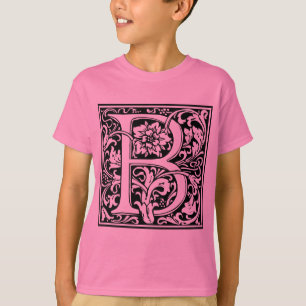 T-shirt Lettre B Monogramme médiéval Art Nouveau