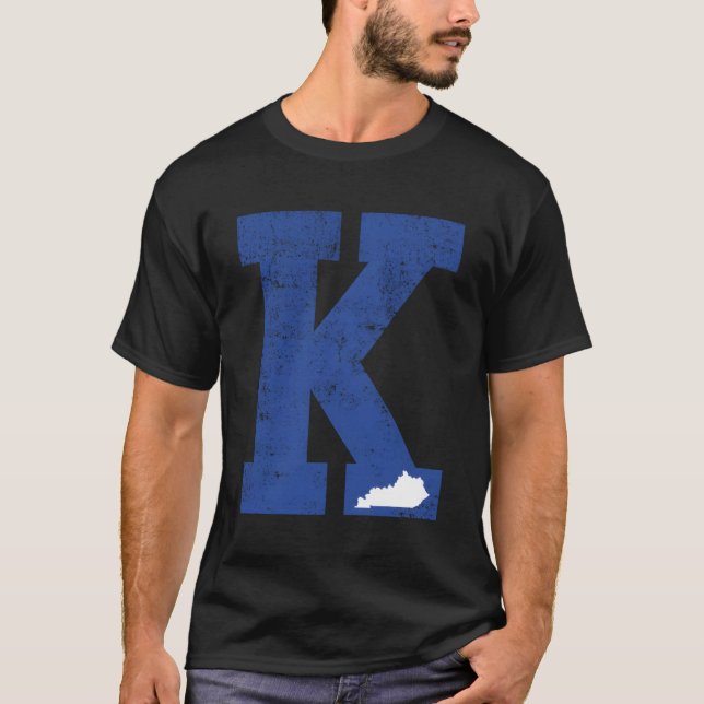 T-shirt LETTRE BLEUE K Kentucky (Devant)
