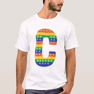 T-shirt Lettre C Alphabet majuscule Fidget Pop It Funny Ma
