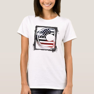 T-shirt Lettre C Monogramme Initial USA