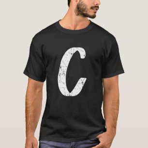 T-shirt Lettre C Unique Alphabet Capital Initial Monogramm