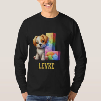 T-shirt LETTRE CHIENS COTE LÈVE Nom Chien arc-en-ciel