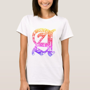 T-shirt Lettre colorée "A" dans le style gothique