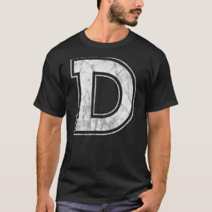 T-shirt Lettre D Alphabet majuscule Monogramme initial