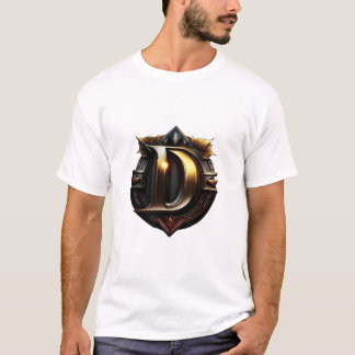 T-shirt Lettre "D" dorée vintage