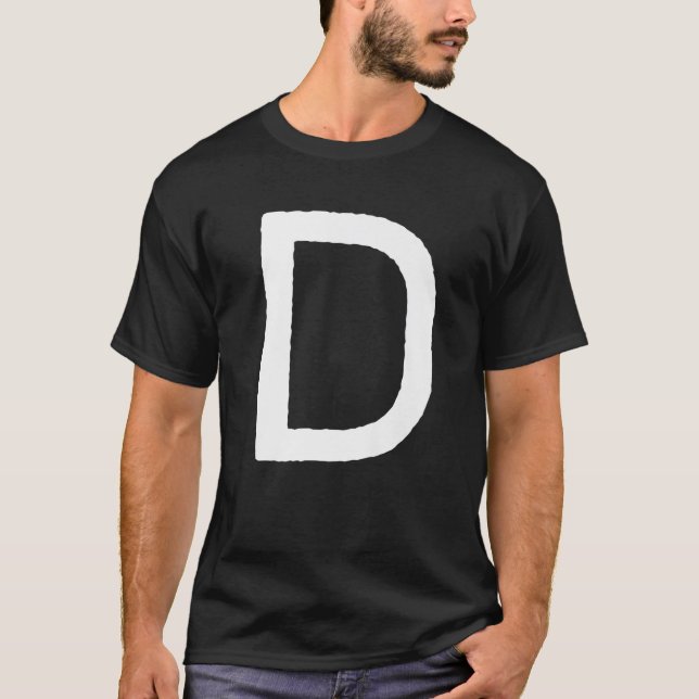 T-shirt Lettre D Hommes Monogramme femmes Graphique Rétro  (Devant)