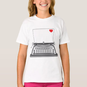 T-shirt Lettre d'amour à la machine à écrire vintage