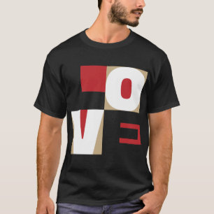 T-shirt Lettre d'amour Art Contemporain Rouge Or Noir Desi