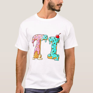 T-shirt Lettre de glace sucrée initiale de crème glacée Ka