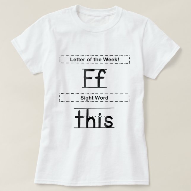 T-shirt Lettre De La Semaine De Vue Parole Ceci (Design devant)