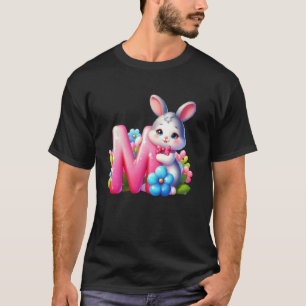 T-shirt Lettre de l'alphabet de Pâques M u2013 Œuf ABC drô
