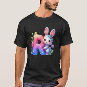 T-shirt Lettre de l'alphabet de Pâques R u2013 Œuf ABC drô
