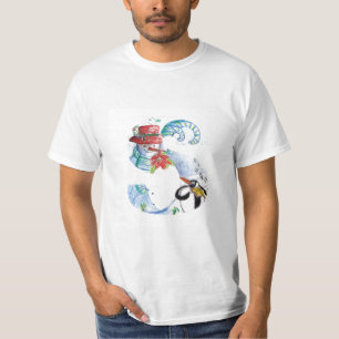 T-SHIRT LETTRE DE NOËL, MONOGRAMME SÉRÉNADE DE PENGUIN